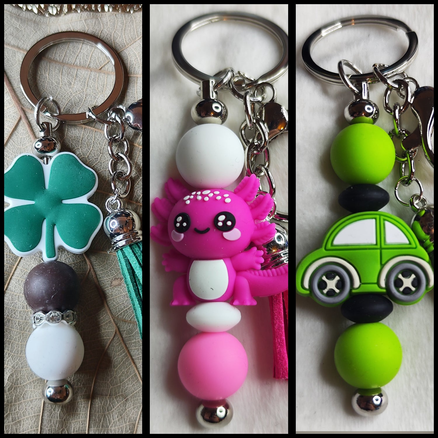 Schlüsselanhänger - Silikonperlen