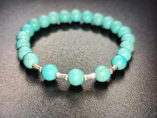 Handgefertigtes Armband aus Türkis Naturstein & 925er Silber – Armband Türkisfarben