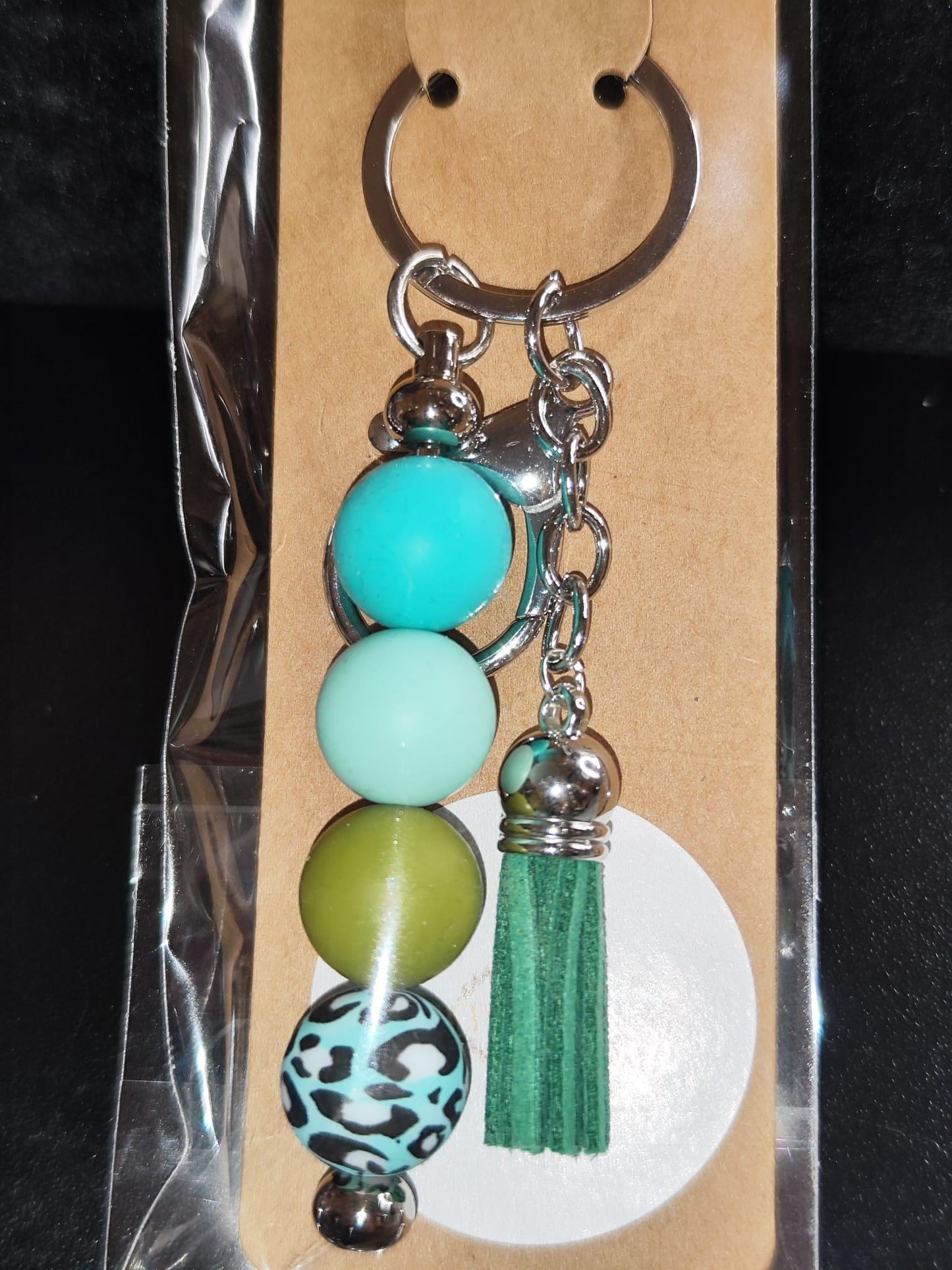 verschiedene Handgemachte Schlüsselanhänger mit Silikon - Animalprint