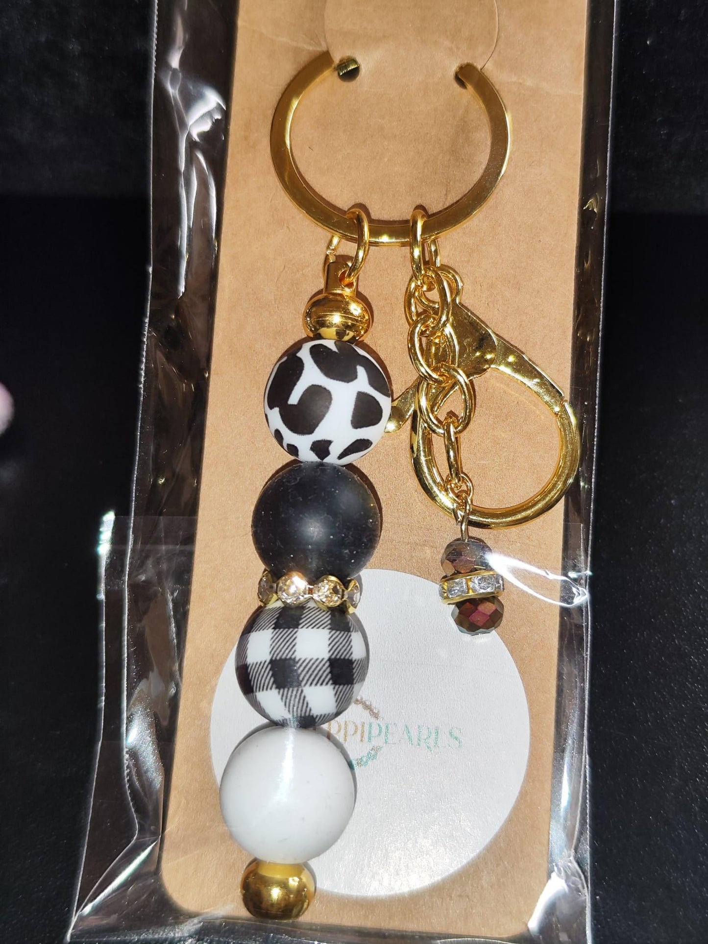 verschiedene Handgemachte Schlüsselanhänger mit Silikon - Animalprint