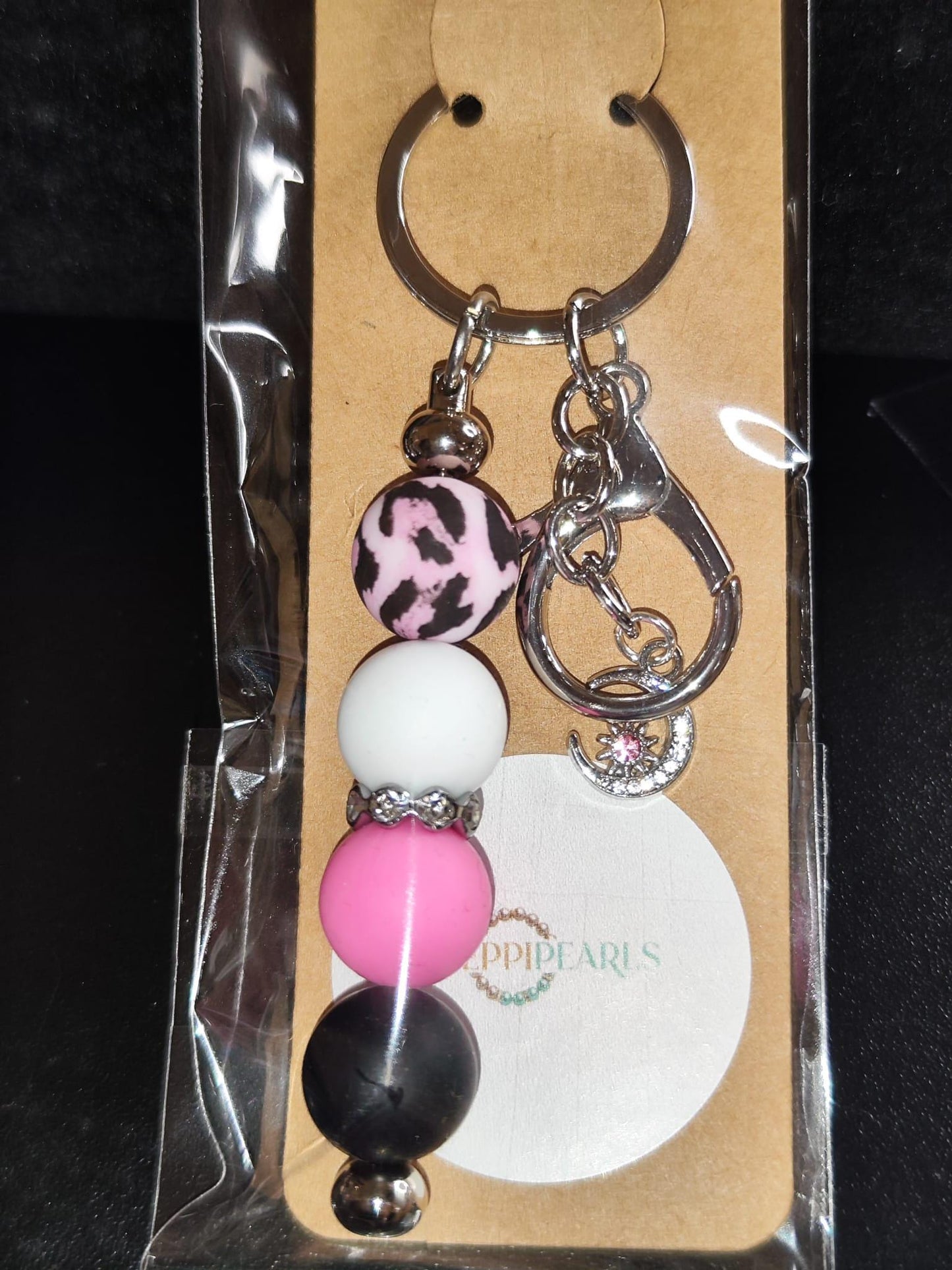 verschiedene Handgemachte Schlüsselanhänger mit Silikon - Animalprint