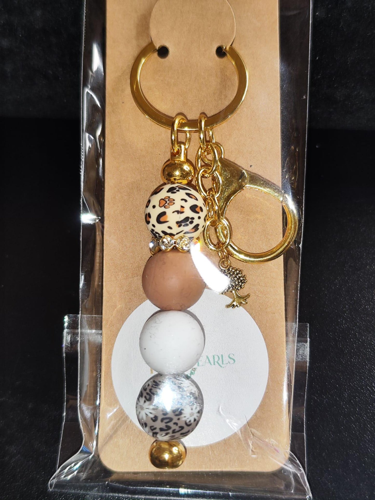 verschiedene Handgemachte Schlüsselanhänger mit Silikon - Animalprint