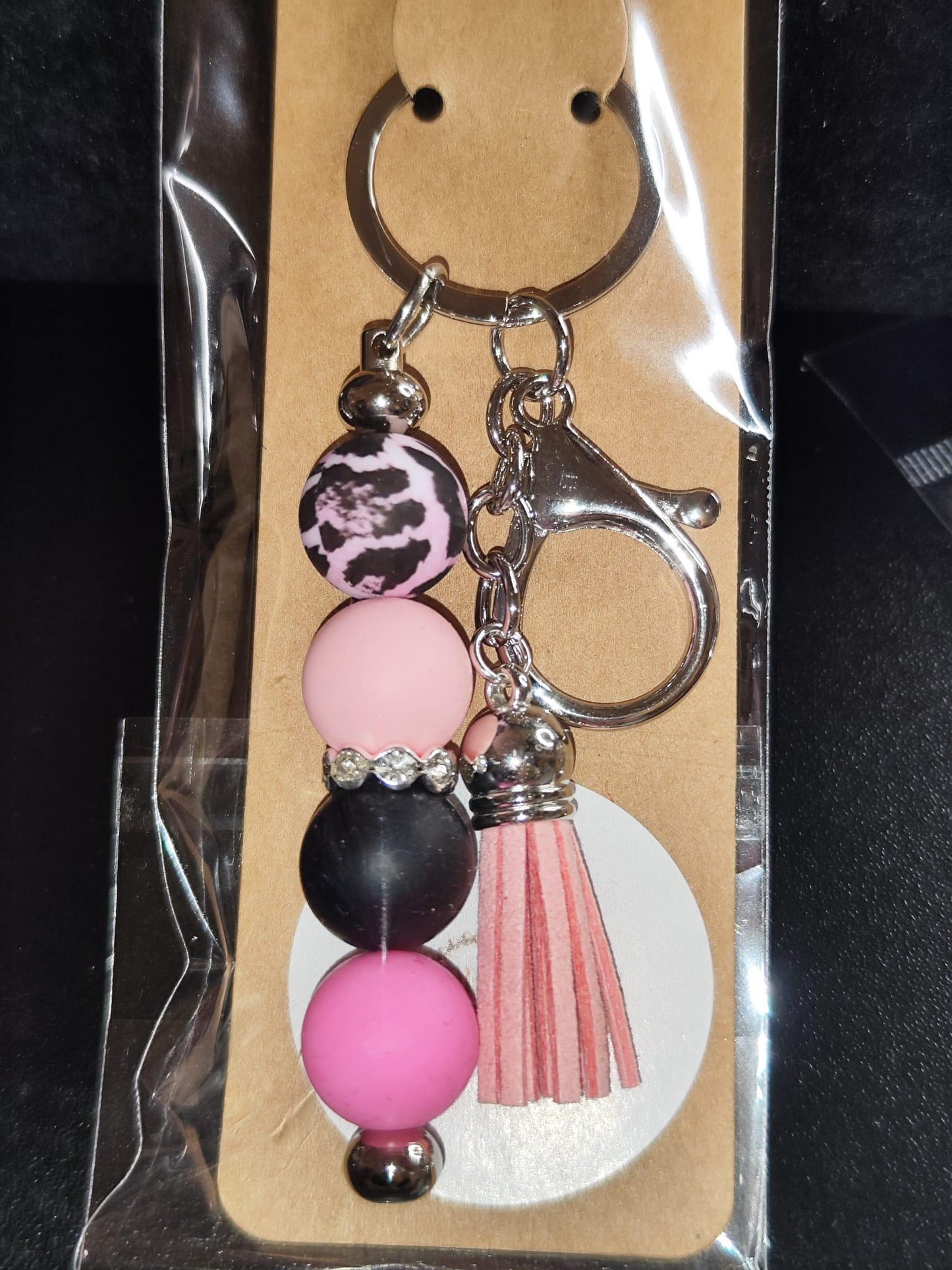 verschiedene Handgemachte Schlüsselanhänger mit Silikon - Animalprint