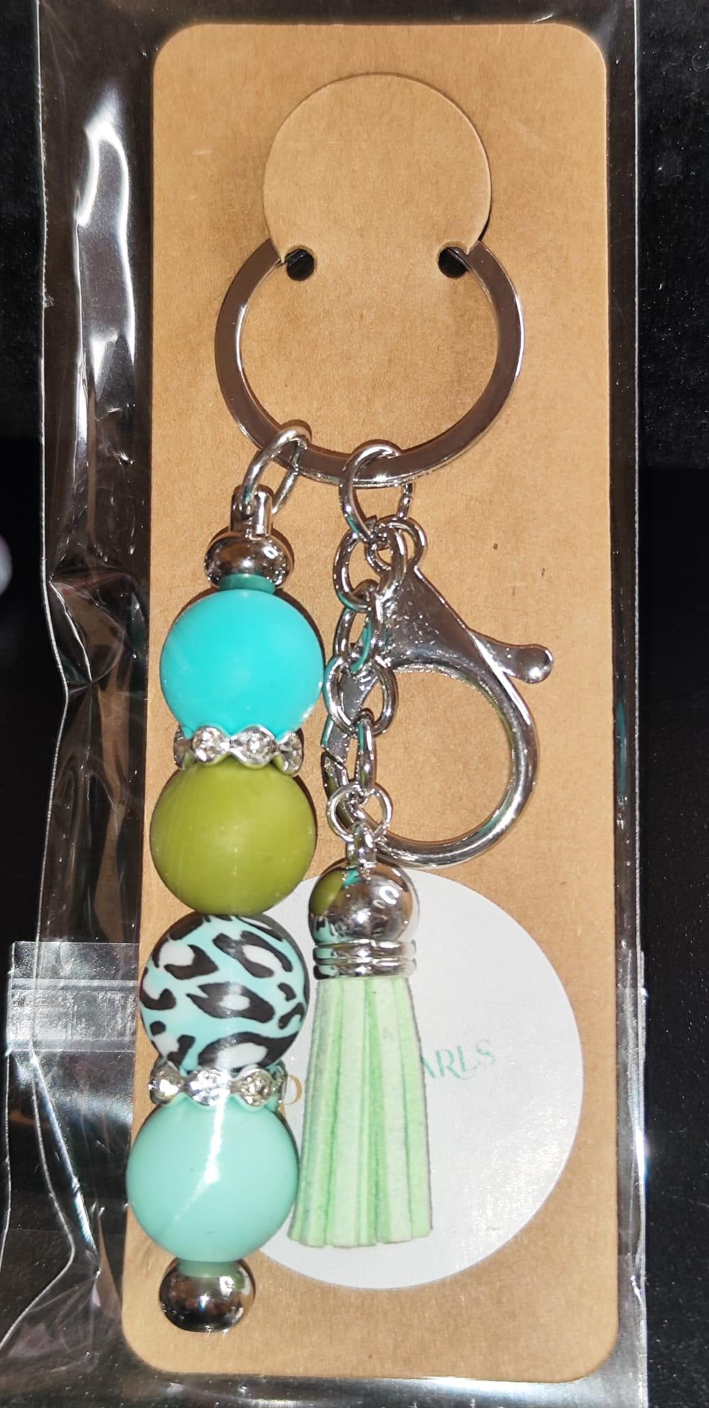 verschiedene Handgemachte Schlüsselanhänger mit Silikon - Animalprint