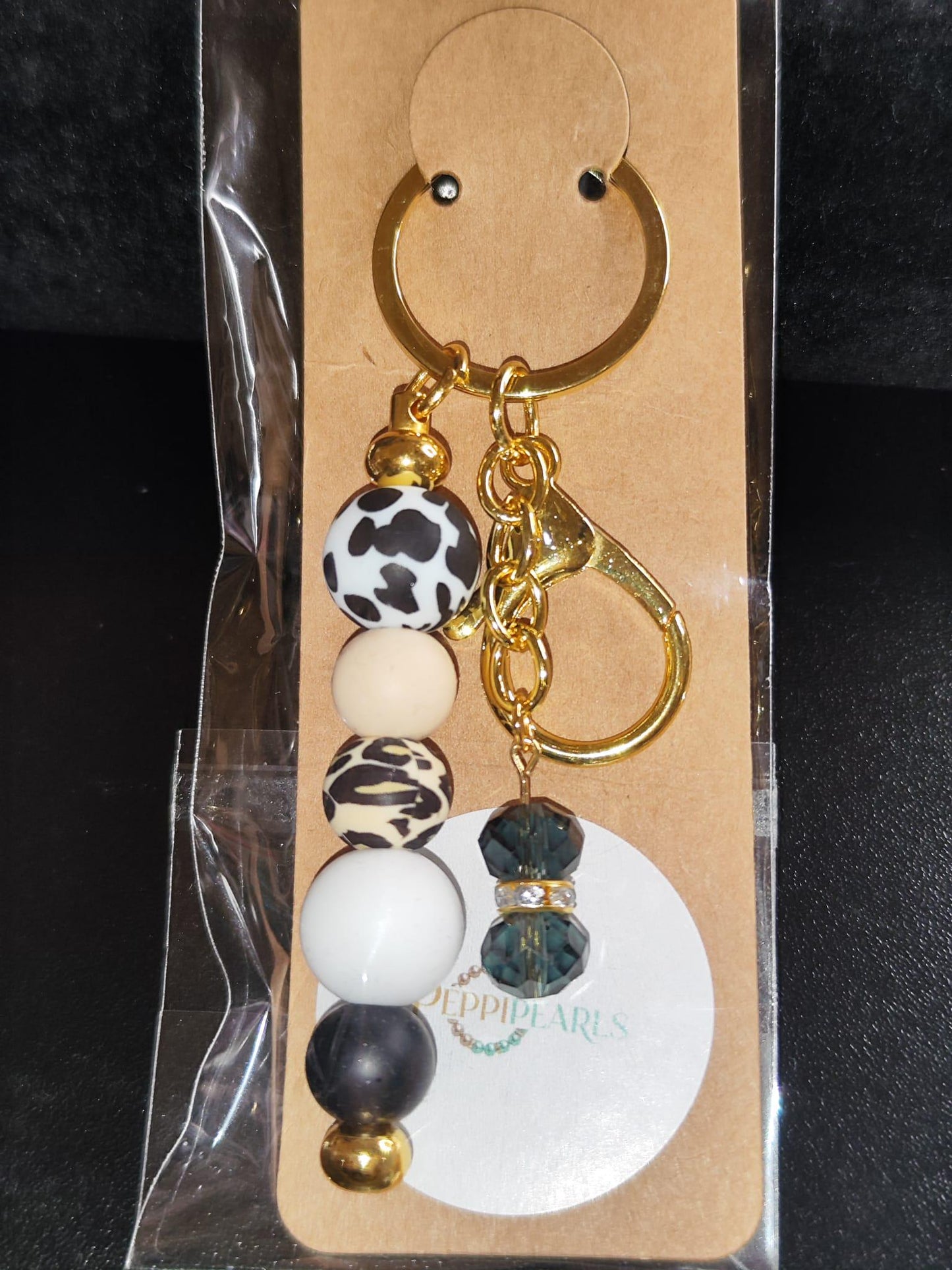 verschiedene Handgemachte Schlüsselanhänger mit Silikon - Animalprint