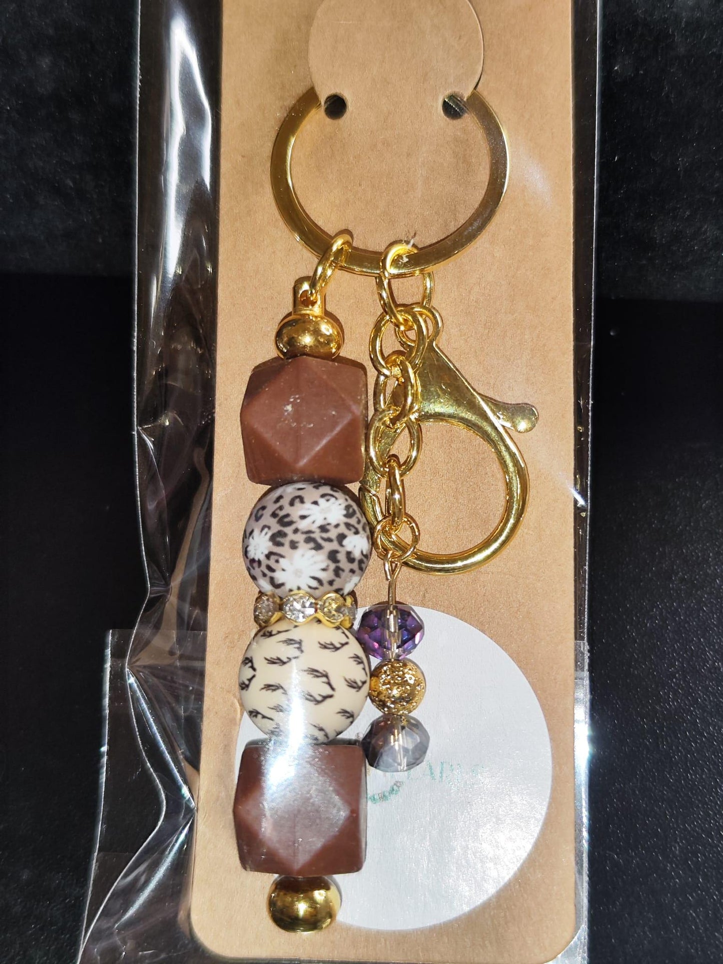 verschiedene Handgemachte Schlüsselanhänger mit Silikon - Animalprint