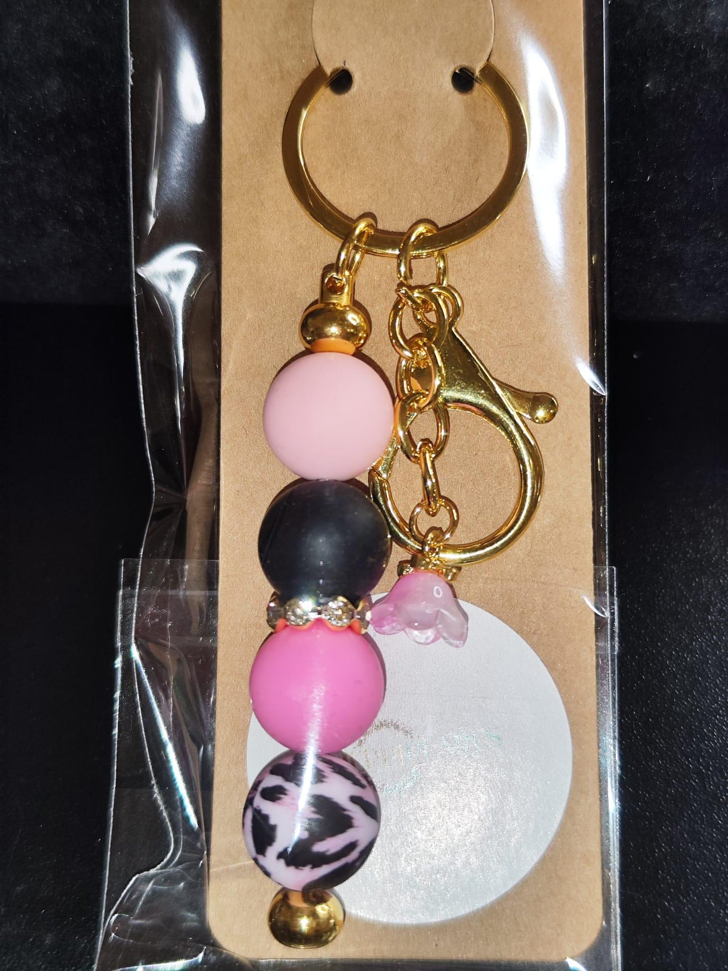 verschiedene Handgemachte Schlüsselanhänger mit Silikon - Animalprint