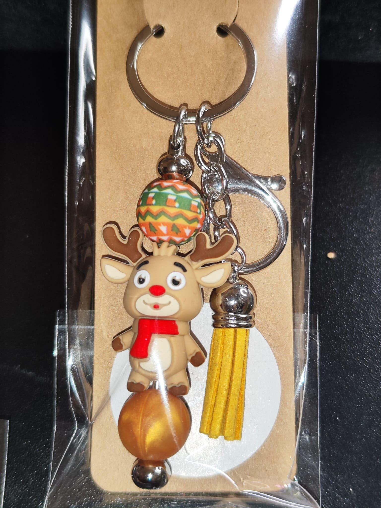 verschiedene Weihnachtliche Schlüsselanhänger – Rentier, Lebkuchen, Grinch – Handgemacht