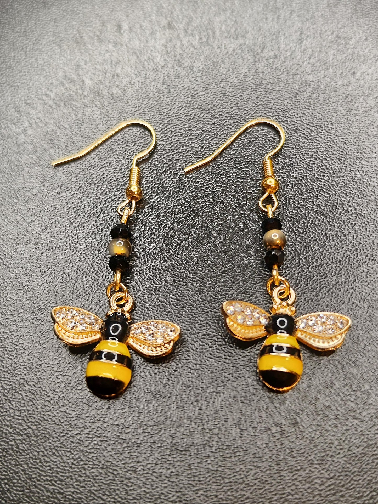 Schmuckset „Busy Bee“ – Gelbe Jade & Glasschliffperlen - Ohrringe und Armband